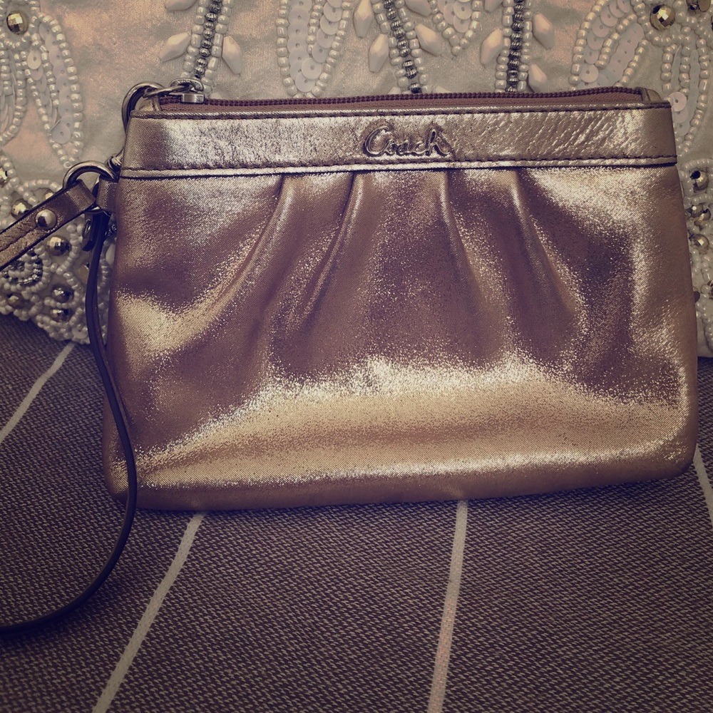 Coach Metallic Gold Wristlet